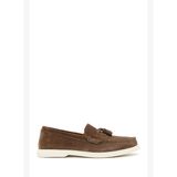 Erkek Bej Püsküllü Süet Deri Casual Loafer 26SFD633510