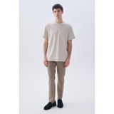 Erkek Bej Rengi Slim Straight Fit Chino Pantolon