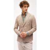 Erkek Bej Slim Fit / Dar Kalıp Geniş Kırlangıç Ceket