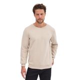 Erkek Bej Standart Fit Normal Kesim Pamuklu Basic Bisiklet Yaka Sweatshirt MTLCE113-Bej 2XL