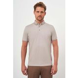 Erkek Bej Trend Merserize Düz Düğmeli Yaka Dynamic Fit T-Shirt