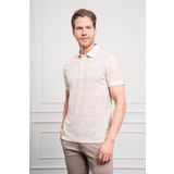 Erkek Bej Trend Polo Yaka Desenli Dynamic Fit Rahat Kesim T-Shirt