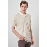 Erkek Bej Trend Polo Yaka T-Shirt - 2XL