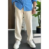 Erkek Beli Düğmeli Pantolon Krem Edw469