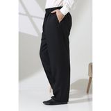 Erkek Beli Lastikli Cepli Hac Umre Kumaş Şalvar Pantolon - Siyah (Isr) - 2XL