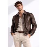 Erkek Beli Lastikli İç Cepli Suni Deri Bomber Oversize Ceket