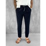 Erkek Beli Lastikli Tecno Kumaş Slim Fit Pantolon Lacivert