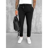 Erkek Beli Lastikli Tecno Kumaş Slim Fit Pantolon Siyah