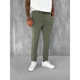 Erkek Beli Lastikli Tecno Kumaş Slim Fit Pantolon Yeşil