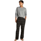 Erkek Beli Lastikli Uzun Boy Uzun Kol Ekose Desenli Bisiklet Yaka Gri Pijama Takımı 000NM2765E-SX7