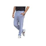 Erkek Beli Lastikli Yarım Kemer Gofre Kumaş Pantolon Gri 2XL