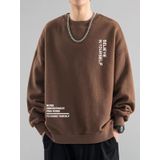 Erkek Believe Baskılı Oversize Bisiklet Yaka Sweatshirt