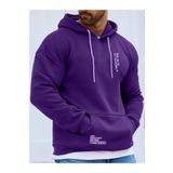 Erkek Believe Baskılı Oversize Kapşonlu Sweatshirt