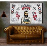Erkek Berberi Berber Malzemeleri içeren Kuaför Tablosu dkmr205 - Dekoratif Duvar Sanatı (70x100cm)
