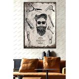 Erkek Berberi Berber Malzemeleri içeren Kuaför Tablosu dkmr244 - Dekoratif Duvar Sanatı (70x100cm)