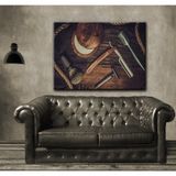 Erkek Berberi Berber Malzemeleri içeren Kuaför Tablosu dkmr246 - Modern Duvar Tablosu (50x70cm)