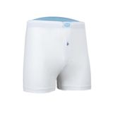 Erkek Beyaz %100 Pamuk Kemerli Düğmeli Boxer (3XL, Beyaz)