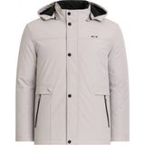 Erkek Beyaz %100 Su ve Rüzgar Geçirmez Kürklü Çıkartılabilir Kapüşonlu Mont&kaban - 2XL