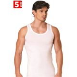 Erkek Beyaz 5'Li Paket %100 Pamuk Klasik Penye Atlet AdaEfsun