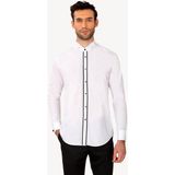 Erkek Beyaz Ata Yaka Slim Fit Biyeli Gömlek - 2XL