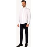 Erkek Beyaz Ata Yaka Slim Fit Gömlek - 4XL
