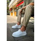 Erkek Beyaz Bağcıklı Loafer Ayakkabı - 419 - Cbt Torrini