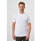 Erkek Beyaz Basic Bisiklet Yaka Dynamic Fit Rahat Kesim T-Shirt