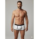 Erkek Beyaz Biyeli File Boxer