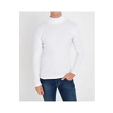 Erkek Beyaz Boğazlı Slim Fit Triko Kazak