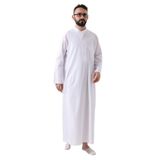 Erkek Beyaz Boydan Uzun Entari Hac Umre Kıyafeti Beyaz XL