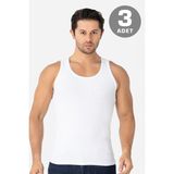 Erkek Beyaz Fitilli Kaşkorse Atlet 3'lü Paket Esnek ve Yumuşak Kumaş - 2XL
