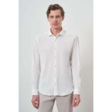 Erkek Beyaz Gofre Trend Desenli Dynamic Fit Italyan Yaka Gömlek - 2XL