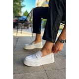 Erkek Beyaz Loafer Ayakkabı - 421 - CBT Bandera BEYAZ