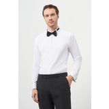 Erkek Beyaz Manşetli Slim Fit Ata Yaka Gömlek