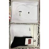 Erkek Beyaz Pamuk Atlet Boxer Çorap 3'lü Kutulu Takım Damat Çeyiz Seti - 3XL