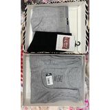 Erkek Beyaz Pamuk Atlet Boxer Çorap 3'lü Kutulu Takım Damat Çeyiz Seti - XL - Gri