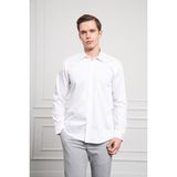 Erkek Beyaz Pamuk Trend Slim Fit Dar Kesim Gömlek - 3XL