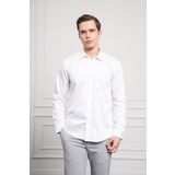 Erkek Beyaz Pamuk Trend Slim Fit Dar Kesim Gömlek