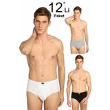 Erkek Beyaz Penye Slip Külot 12'li Paket