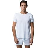 Erkek Beyaz Sıfır Yaka Kısa Kollu Penye 2 Li T Shirt