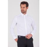Erkek Beyaz Slim Fit Pamuklu Uzun Kollu Gömlek