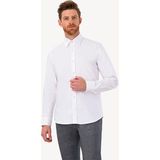 Erkek Beyaz Slim Fit Uzun Kol Oxford Gömlek - 3XL
