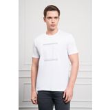 Erkek Beyaz Trend Bisiklet Yaka Dinamik Fit Pamuk T-Shirt