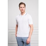 Erkek Beyaz Trend Polo Yaka Dinamik Fit Rahat Kesim T-Shirt