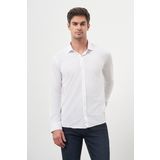 Erkek Beyaz Trend Slim Fit İtalyan Yaka Gömlek