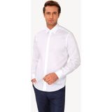 Erkek Beyaz Uzun Kol Slim Fit Saten Gömlek - 2XL