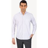 Erkek Beyaz Uzun Kol Spor Kareli Gömlek - 3XL