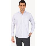 Erkek Beyaz Uzun Kol Spor Kareli Gömlek - 4XL