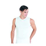Erkek Beyaz V Yaka 0 Kol 3'lü Paket Pamuklu Ribana Atlet Beyaz 2XL