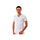 Erkek Beyaz V Yaka Elasthan Fanila